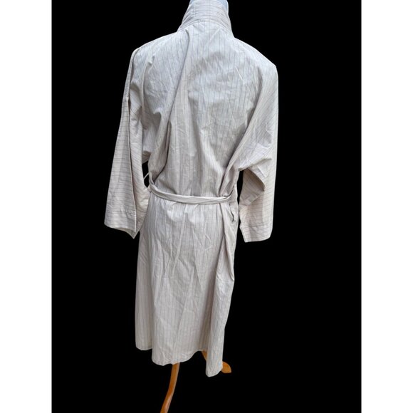 Vintage State O Maine Striped Robe One Size Cotton Blend Beige Red Blue - Picture 4 of 8